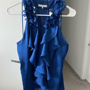 Violet & Claire Royal Blue Ruffle Blouse